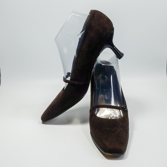 Stuart Weitzman Shoes - Stuart Weitzman Womens Brown Mary Jane Shoes Heels Size 9AA